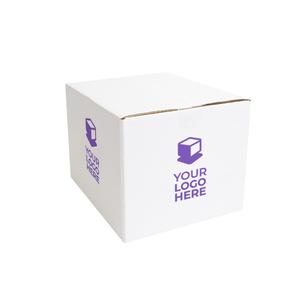 Small White Custom Shipping Box  12 x 10 x 8